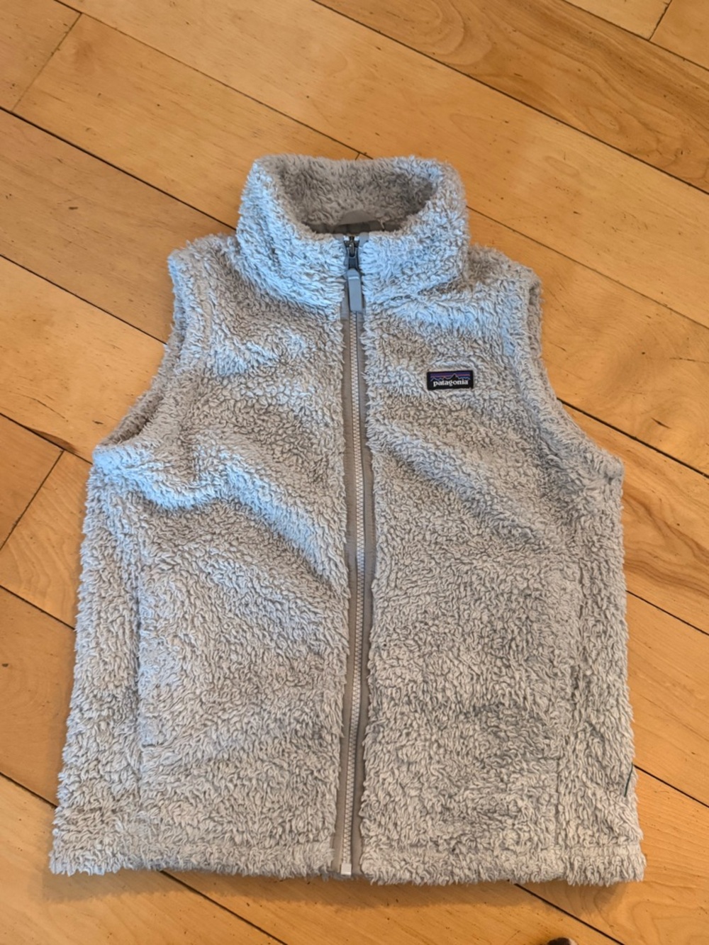 Patagonia Kids Light Gray Sherpa Fleece Vest